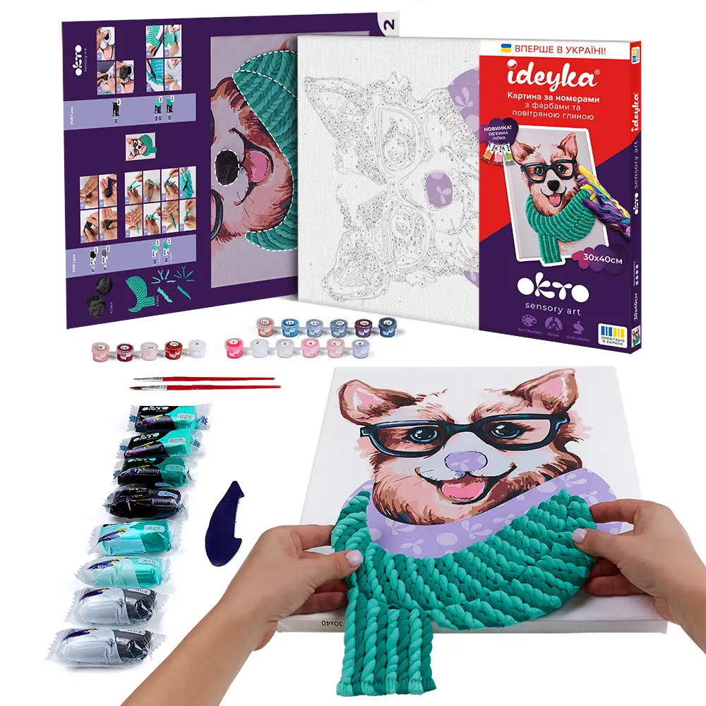 3D Картина за номерами OKTO & Ideyka “Стильний Коргі” - View 1