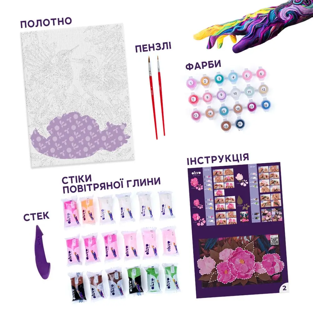 3D Картина за номерами OKTO & Ideyka “Витончений колібрі” - View 2