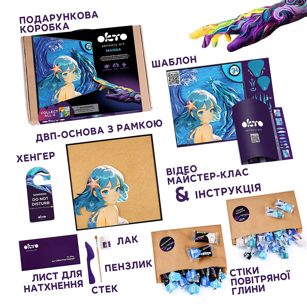 Об'ємна 3D Картина Манга "Вода" - View 2